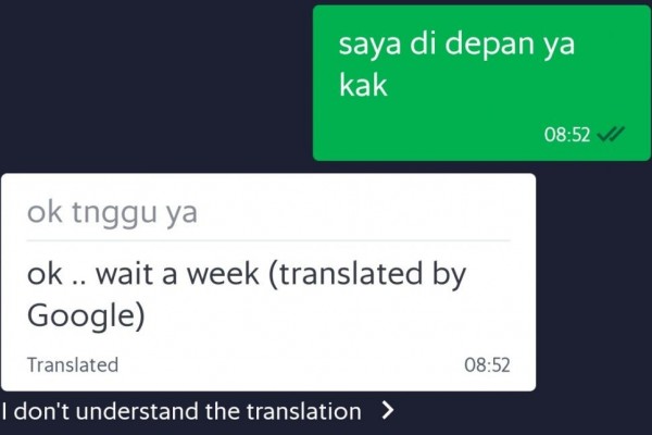10 Potret Terjemahan Chat Ojol Paling Ngawur, Bikin Ngakak Online!