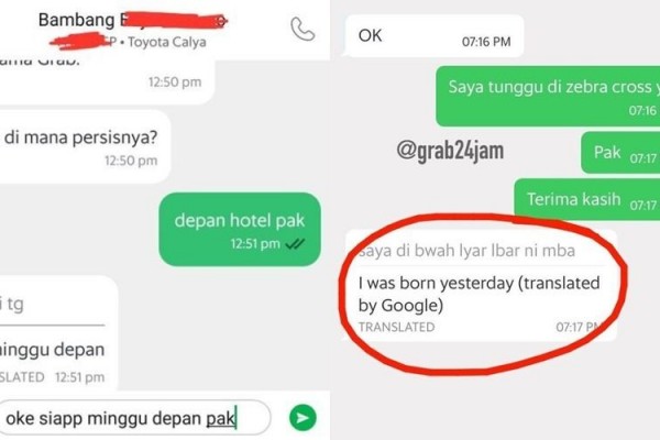 10 Chat Translate Antara Ojol dan Penumpang, Bisa Salah Paham Nih