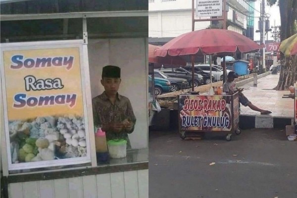 10 Tulisan di Gerobak Jualan Ini Bikin Ngakak Guling-guling