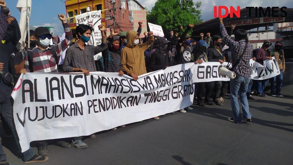 Demo Omnibus Law di Makassar, Pengunjuk Rasa Pindah-pindah Titik Aksi