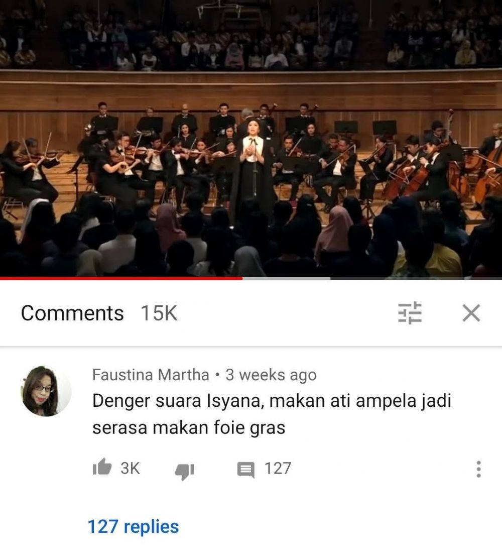 20 Komen Kocak Warganet, Isyana Sarasvati Nyanyi Lagu Klasik di Opera