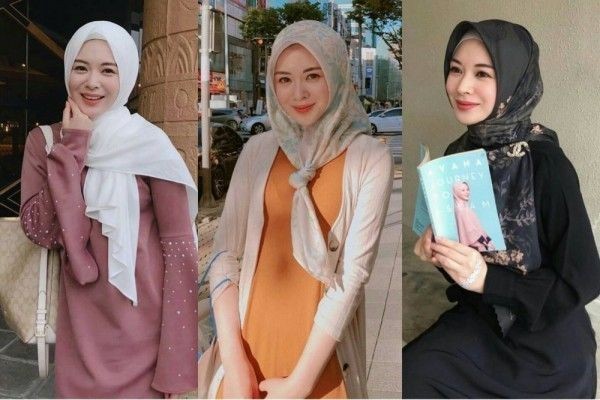 Inspiratif! 13 Model Hijab ala Ayana Jihye Moon, Mualaf Asal Korea