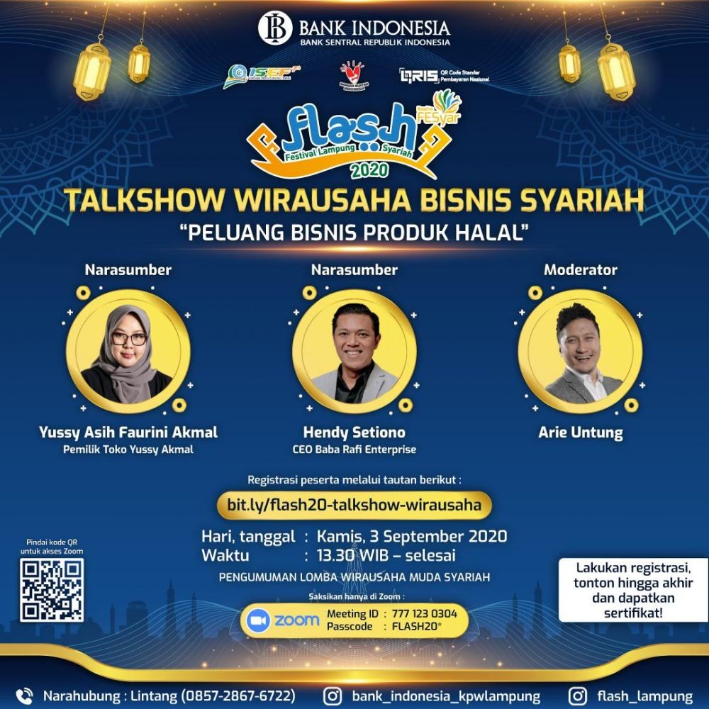 Festival Lampung Syariah Digagas BI Digelar Virtual Tiga Hari