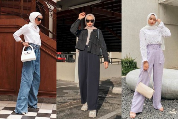 Kulot Sampai Jeans, 10 Padu Padan High Waisted Pants buat Hijabers