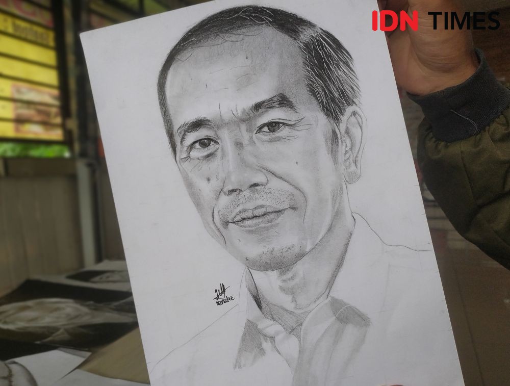 Cerita Benedict Pelukis Wajah Jokowi dan Najwa Shihab Berusia 14 Tahun
