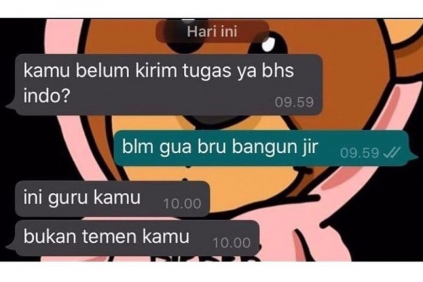 Bikin Tepok Jidat, 10 Chat Kocak Murid saat Ngumpulin Tugas Online