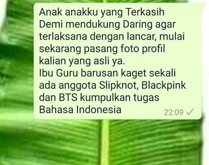 Bikin Tepok Jidat, 10 Chat Kocak Murid saat Ngumpulin Tugas Online