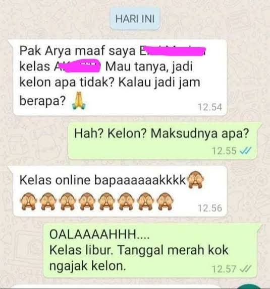 10 Chat Kocak Bertanya ke Guru dan Dosen, Auto Salah Paham!