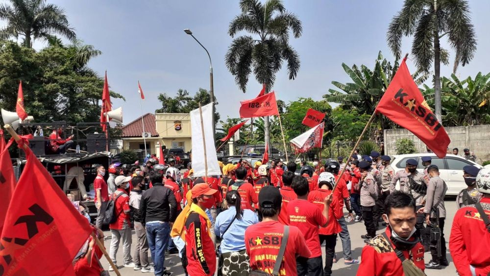14 Ribu Buruh di Kabupaten Tangerang Lakukan Aksi Mogok Kerja