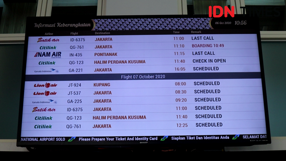 Rute ke Jakarta Lengang, Penumpang di Bandara Adi Soemarmo Turun
