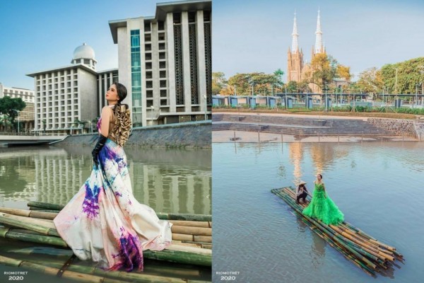 10 Gaya Pemotretan Unik Tissa Biani di Kali Ciliwung, Kece Badai!