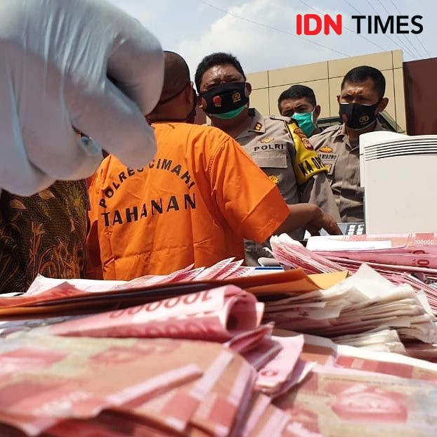 Polrestabes Bandung Amankan 4 Pelaku Pencetak Uang Palsu Rp800 Juta