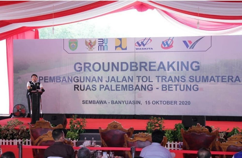 Tol Trans Sumatra Ruas Kapal Betung  Terhubung Akhir 2021