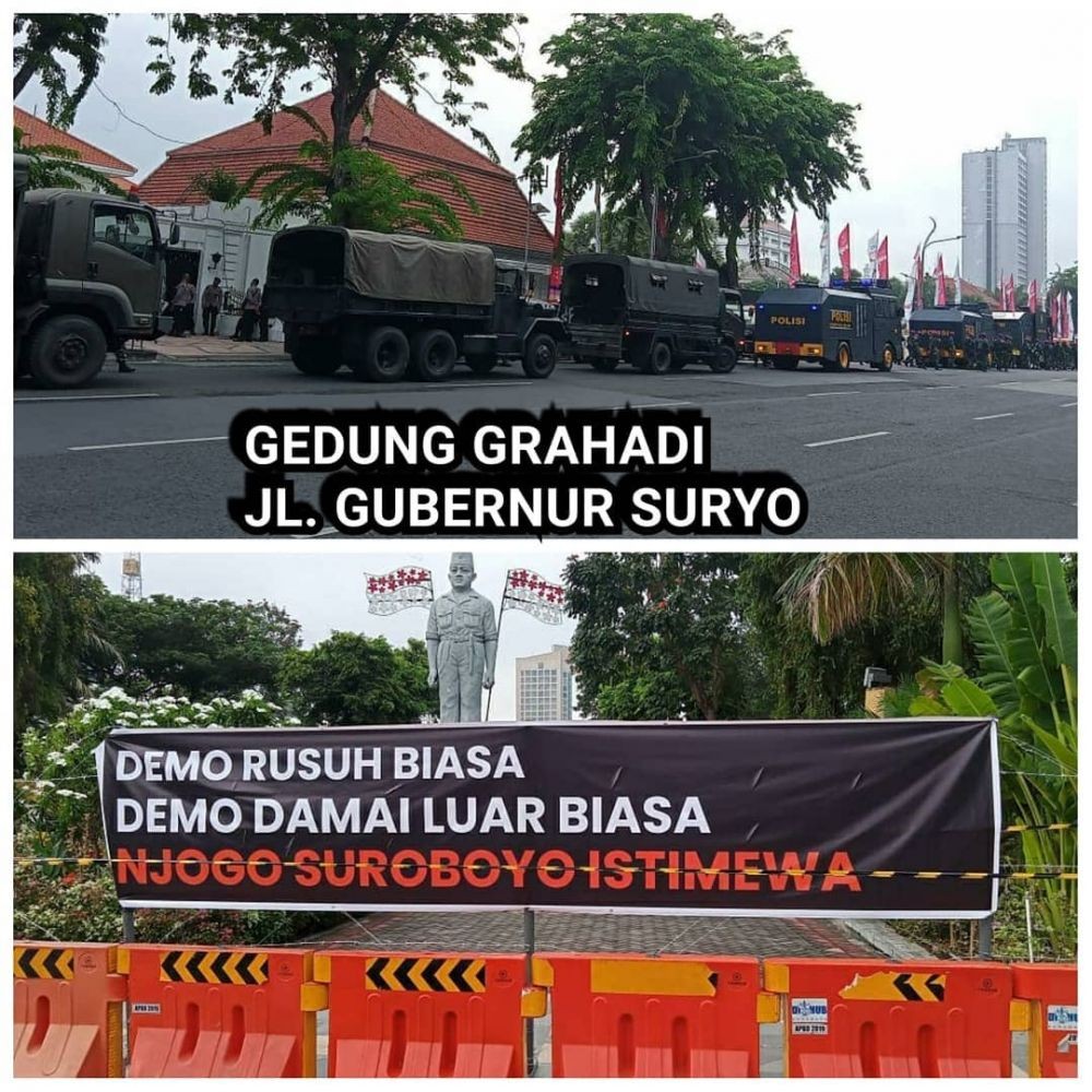 Demo Susulan Omnibus Law, Polrestabes Surabaya Siagakan 3.790 Personel