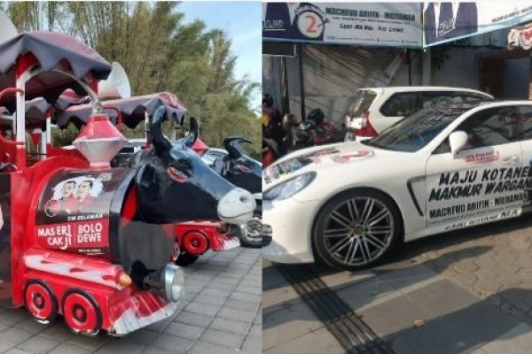 Adu Branding Calon Wali Kota Surabaya, Mobil Mewah Vs Odong-odong