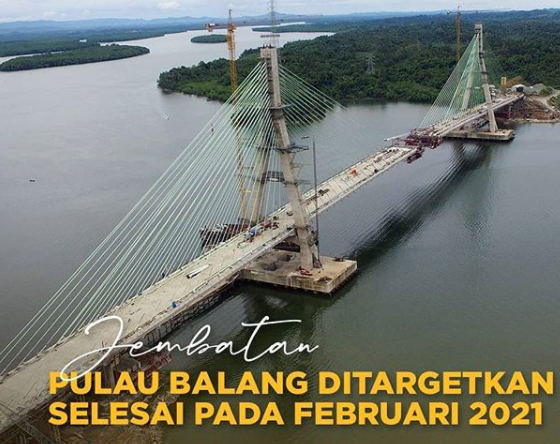 5 Fakta Jembatan Pulau Balang, Ditarget Kelar Februari 2021