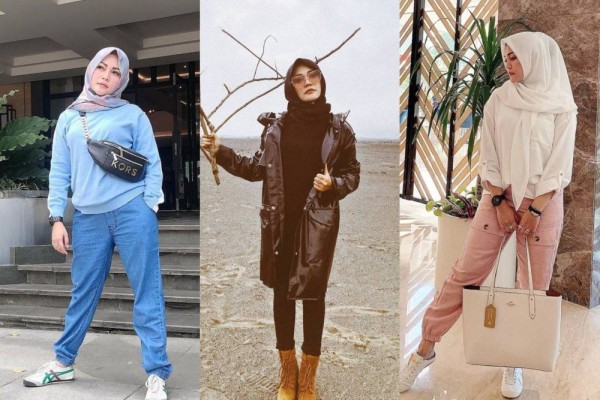 10 Ide Styling OOTD Hijab Kasual ala Regina, Istri Charly Vanhoutten