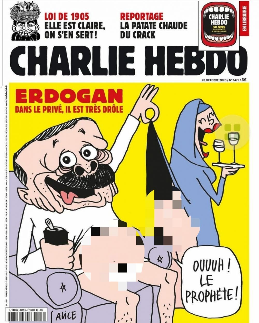 Sampul Depan Majalah Charlie Hebdo, Presiden Erdogan Jadi Olok-olok 