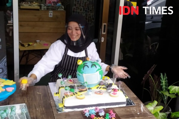 Corona Cake Bermasker, Cara Unik Kampanye Prokes ala Chef Pipit
