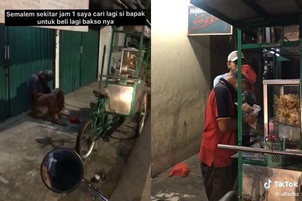 Viral Tukang Bakso Jualan Tengah Malam Ketiduran Menunggu Pembeli