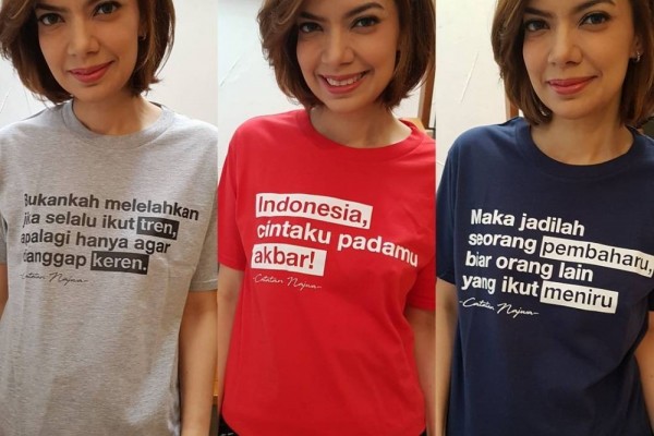 Simpel dan Keren, 10 Foto Najwa Shihab Pakai Kaus dengan Kata Bermakna