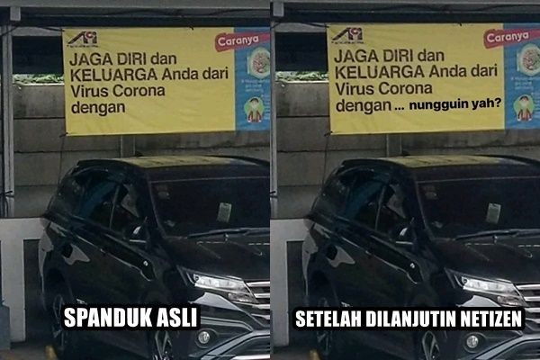 Tulisannya Gak Selesai, 10 Lanjutan Spanduk Imbauan Corona Ini Kocak