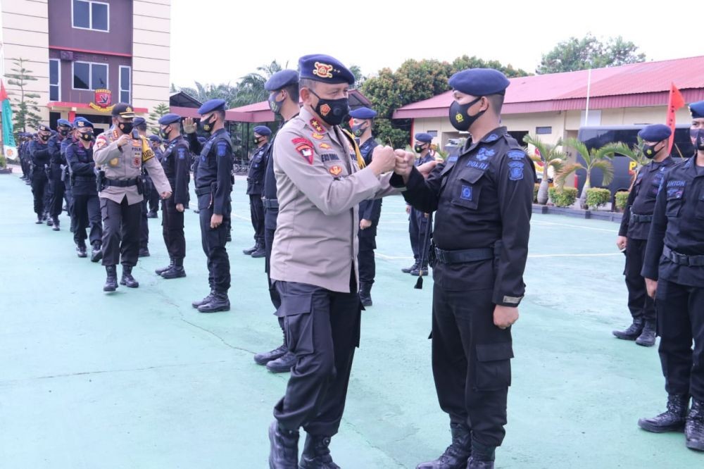 Polda Sumsel Kirim 100 Personel Brimob Amankan Pilkada di Jambi