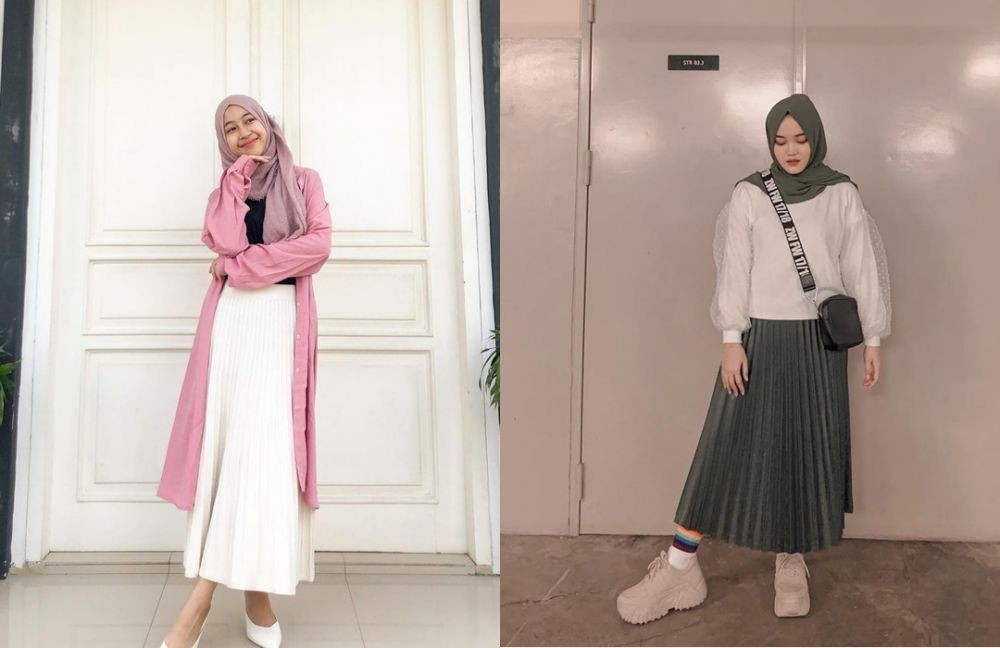 Punya Style Hijab yang Hype, 10 Adu Gaya Putri Delina Vs Adiba Khanza