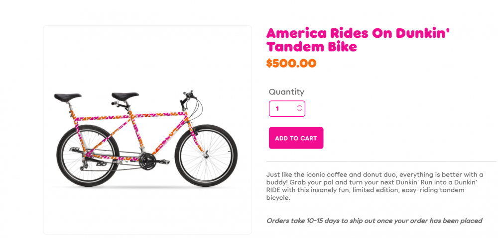 dunkin donuts tandem bike