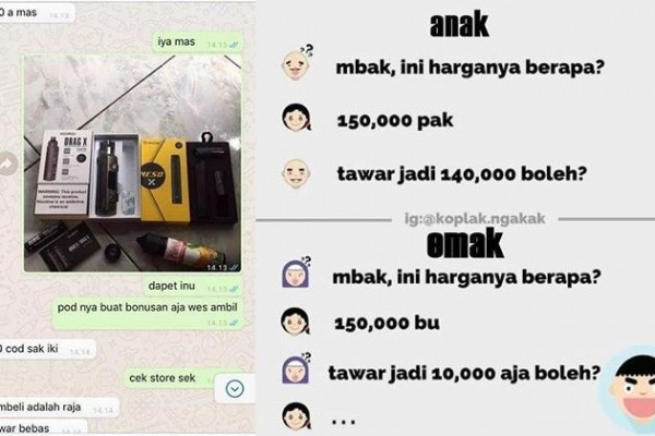 10 Meme Kocak Nawar Harga Barang, Cara Emak Bikin Penjual Gereget