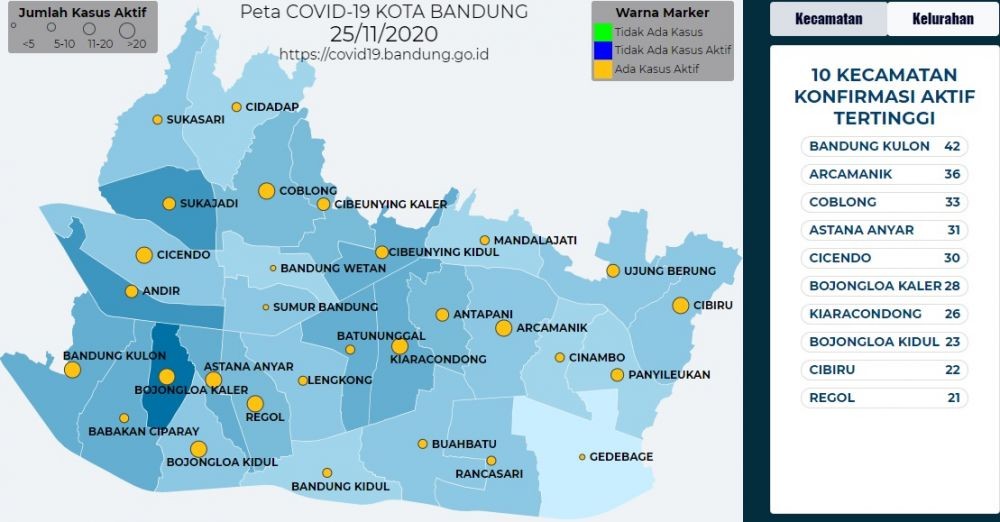 Dekati Zona Merah, Begini Data Penyebaran COVID-19 di Kota Bandung