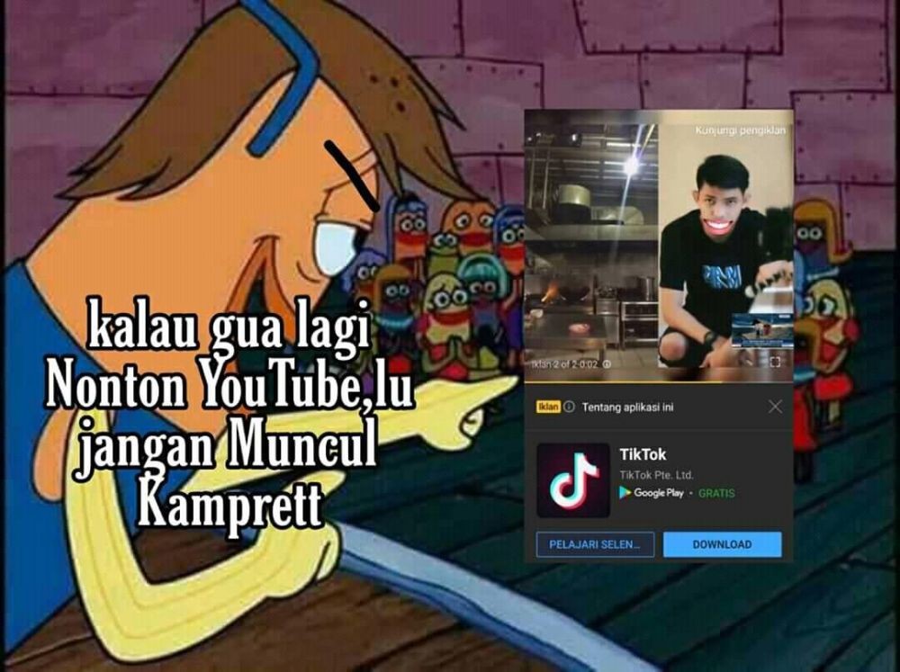 10 Meme Kocak Iklan TikTok yang Sering Muncul di YouTube