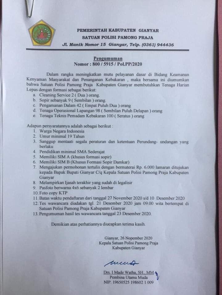 Terlanjur Bikin Lamaran, Info Rekrutmen Tenaga Kontrak Satpol PP Hoaks