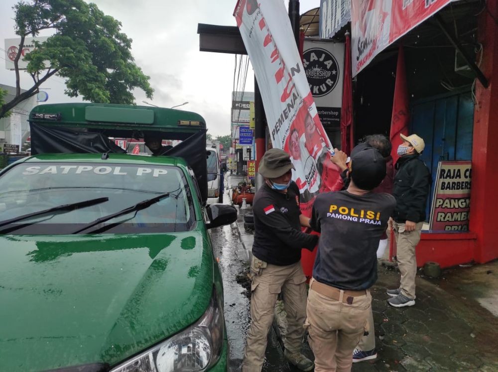 Masa Tenang, 145 Alat Peraga Kampanye di Semarang Ditertibkan 