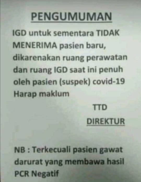 RSUD Tangerang Berlakukan Buka Tutup di IGD Khusus COVID-19