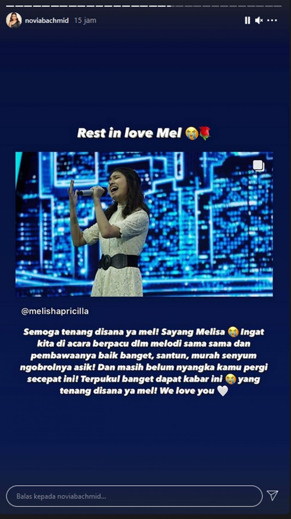 Melisha Sidabutar Meninggal, Ini Ucapan Duka Para Selebritis