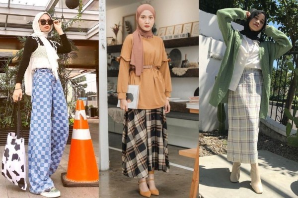 10 Tips Padu Padan Bawahan Motif Kotak untuk OOTD Hijab