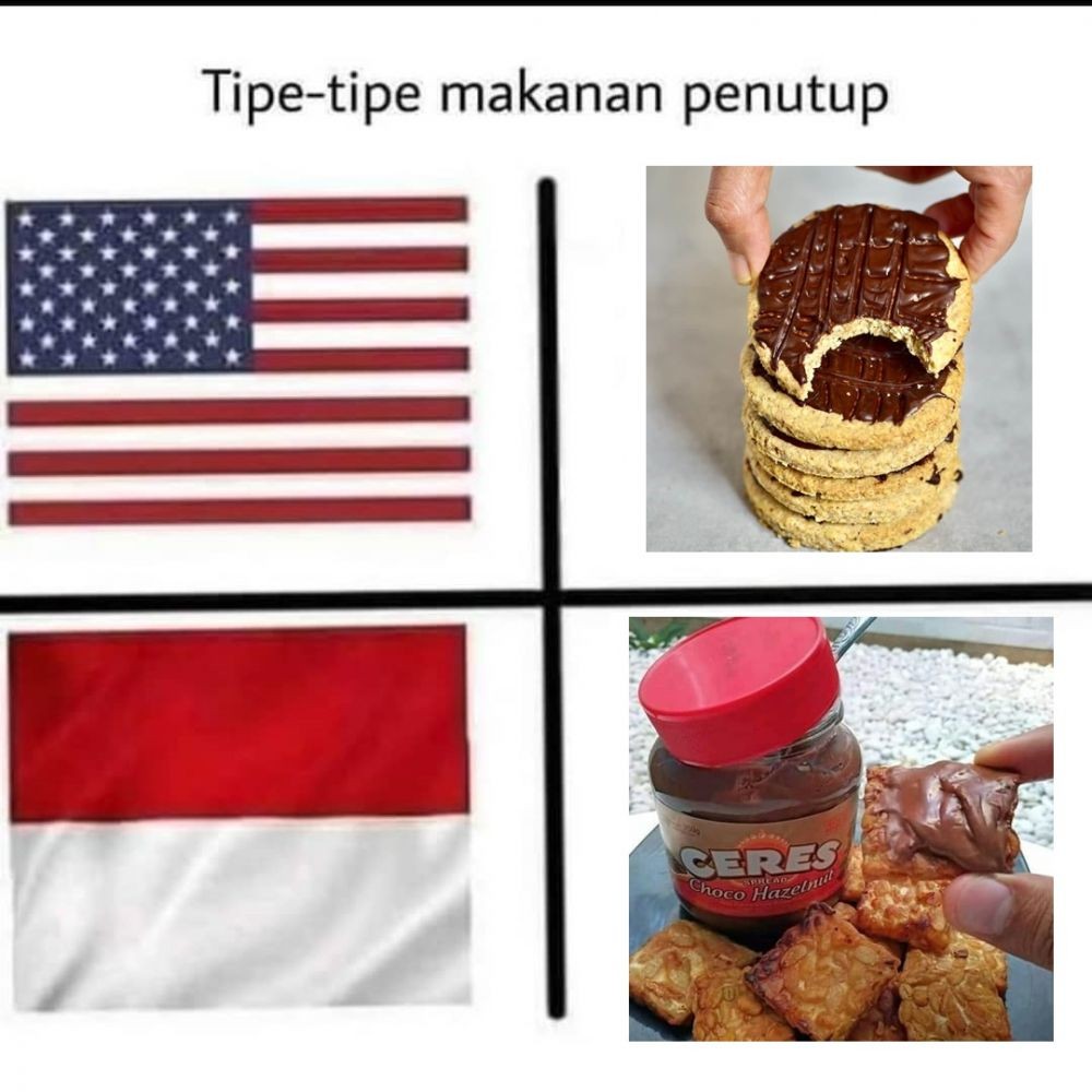10 Meme Kocak Makanan Penutup Orang Indonesia Vs Luar Negeri