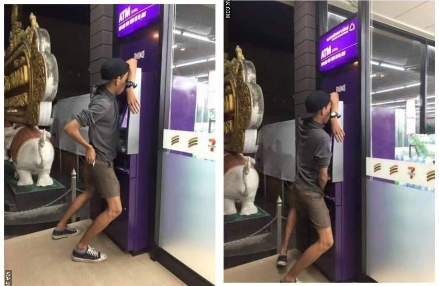 10 Potret Kelakuan Absurd Orang di ATM Ini Kocak Banget!