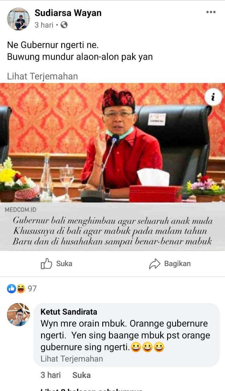 Dua Pemilik Akun Facebook Dilaporkan Pencemaran Nama Gubernur Bali
