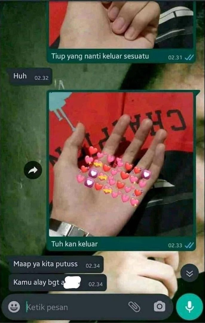 Bikin Cekikikan! 10 Chat Diputusin Pacar Gara-gara Alay