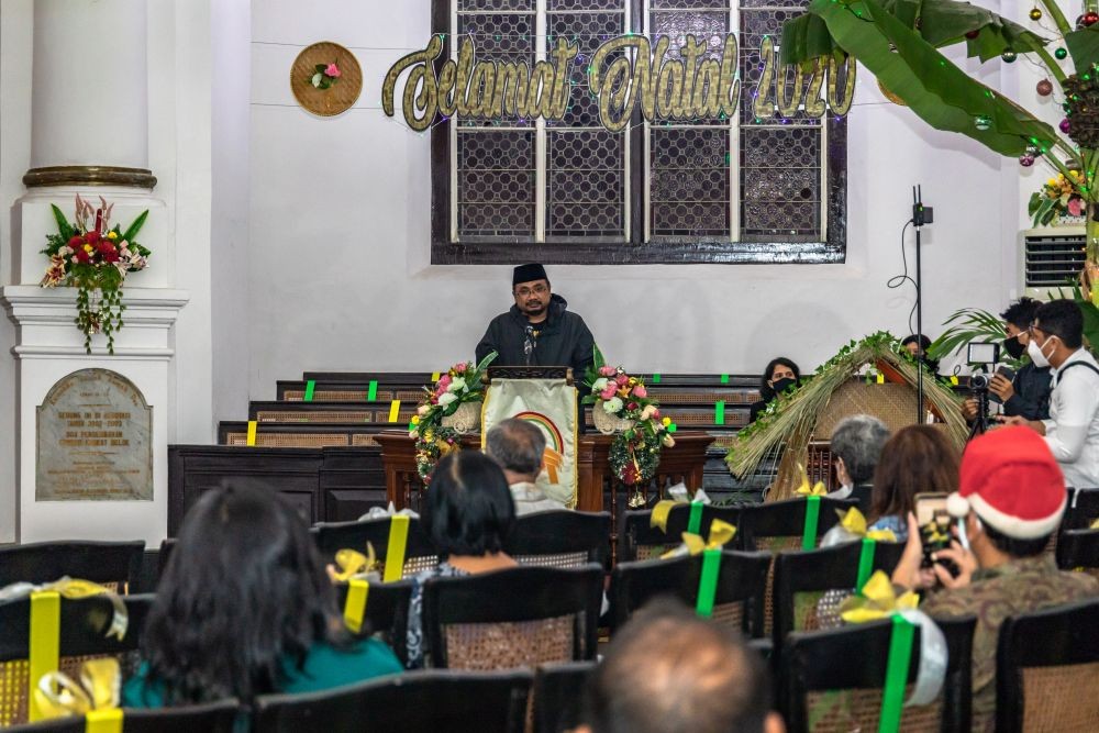 Kunker Pertama Menag Datangi Gereja Blenduk Semarang saat Malam Natal