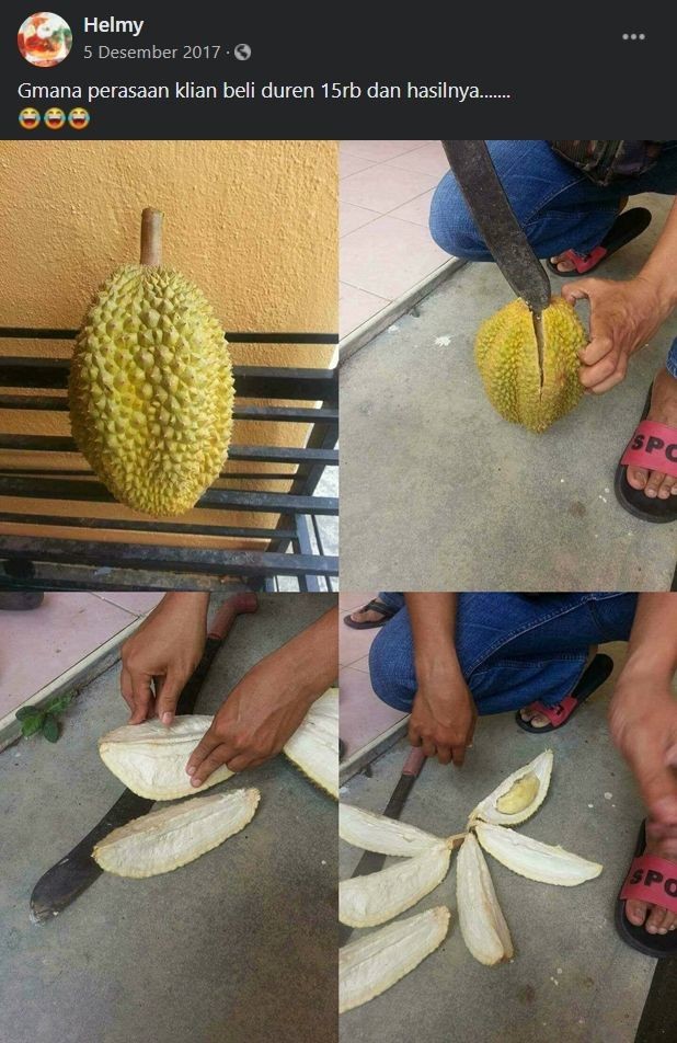 Zonk! 10 Status Kocak di Medsos Tertipu saat Beli Durian
