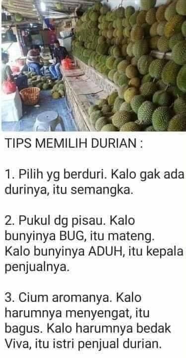 Zonk! 10 Status Kocak di Medsos Tertipu saat Beli Durian