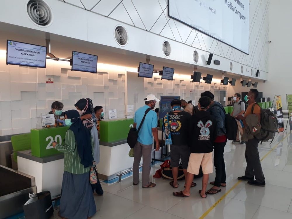Penumpang di Bandara Ahmad Yani Mulai Naik, Sehari Capai 2.000 Orang