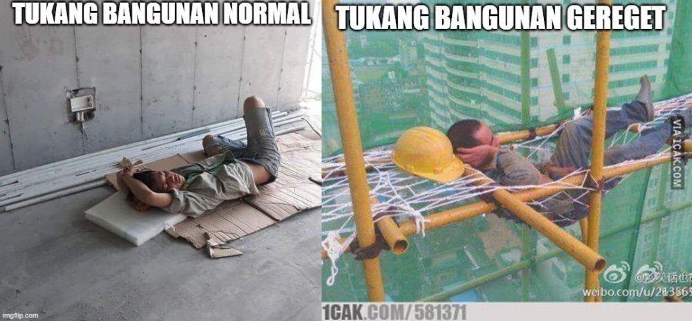 10 Meme Lucu Tukang Bangunan Gue Vs Orang Lain Kocak