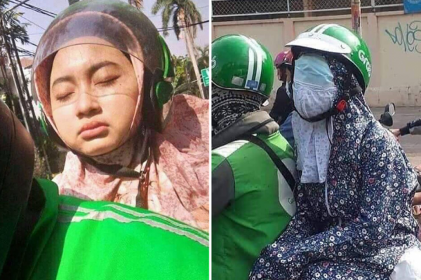 Kocak tapi Nekat, 10 Potret Penumpang Ojol Ketiduran