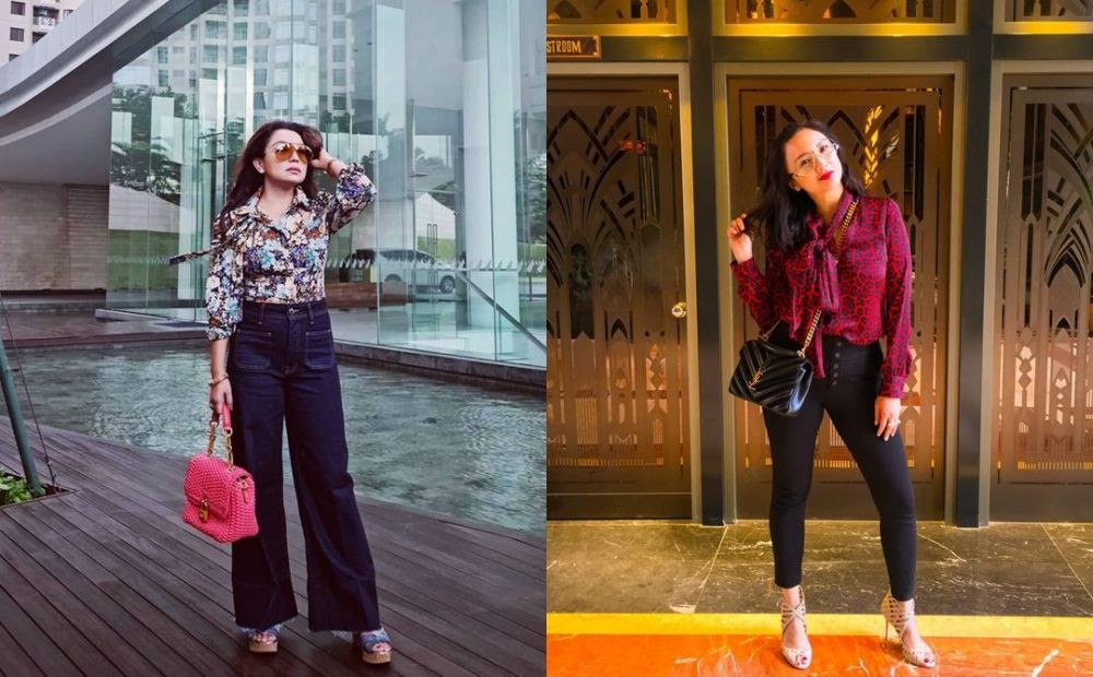 Sosialita Hits bak Anak Muda, 10 Style Mayangsari Vs Tata Cahyani