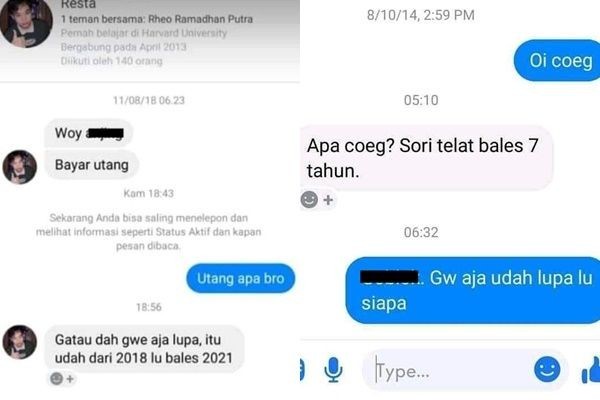 10 Chat Baru Dibalas Bertahun-tahun Kemudian, Jawabannya Kocak Banget