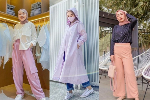9 Inspirasi OOTD Hijab Putri Melati, Gaya Simpel dengan Warna Pastel